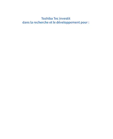 L'ADN Toshiba Tec